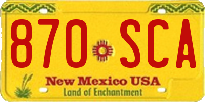 NM license plate 870SCA