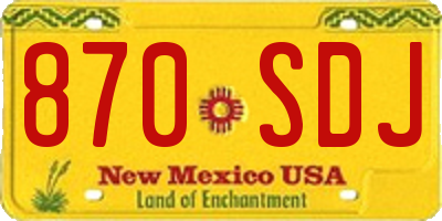 NM license plate 870SDJ