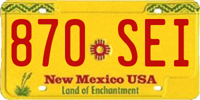 NM license plate 870SEI