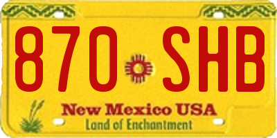 NM license plate 870SHB