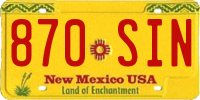 NM license plate 870SIN