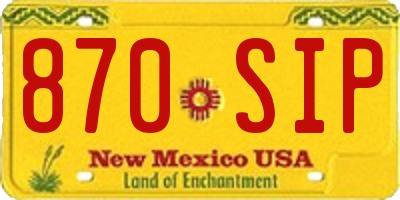 NM license plate 870SIP