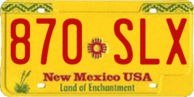 NM license plate 870SLX