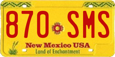 NM license plate 870SMS