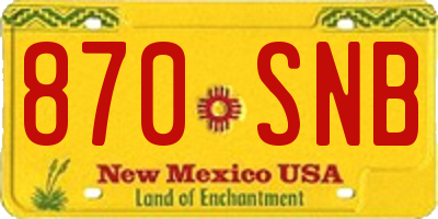 NM license plate 870SNB