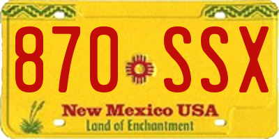 NM license plate 870SSX
