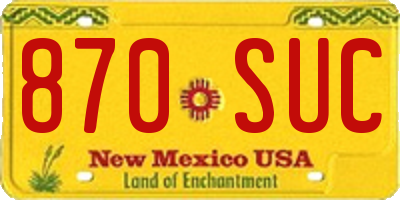 NM license plate 870SUC