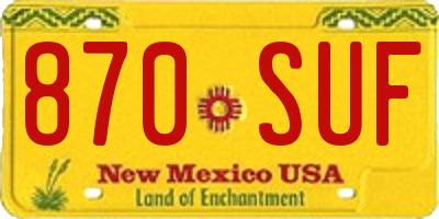 NM license plate 870SUF