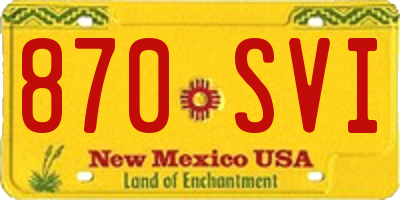 NM license plate 870SVI