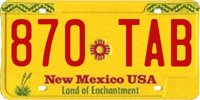 NM license plate 870TAB