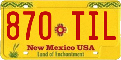 NM license plate 870TIL