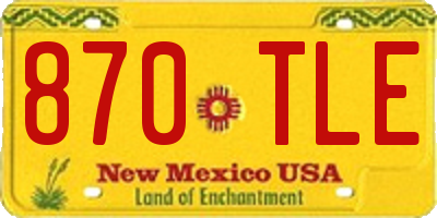 NM license plate 870TLE