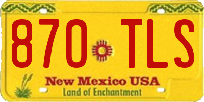 NM license plate 870TLS