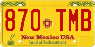 NM license plate 870TMB