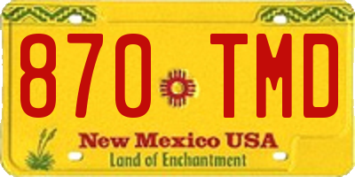 NM license plate 870TMD