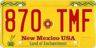 NM license plate 870TMF