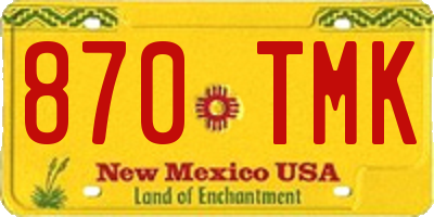 NM license plate 870TMK