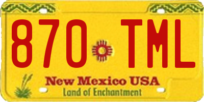 NM license plate 870TML