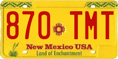 NM license plate 870TMT