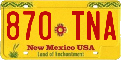 NM license plate 870TNA