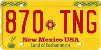 NM license plate 870TNG