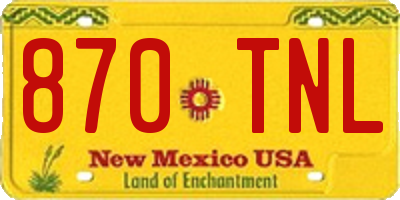 NM license plate 870TNL
