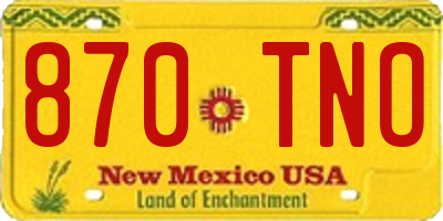NM license plate 870TNO