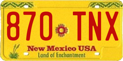 NM license plate 870TNX