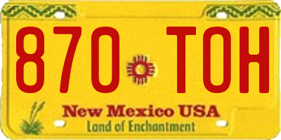 NM license plate 870TOH