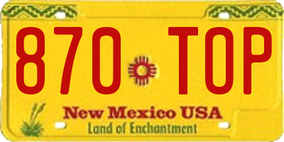 NM license plate 870TOP