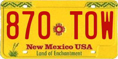 NM license plate 870TOW