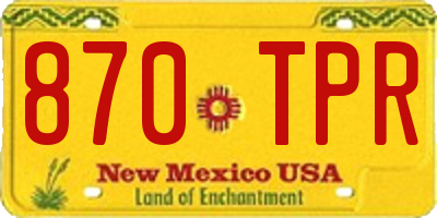 NM license plate 870TPR