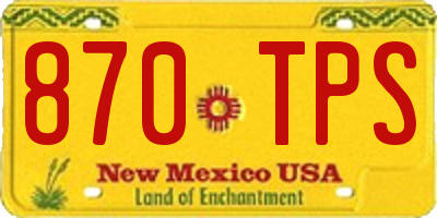 NM license plate 870TPS