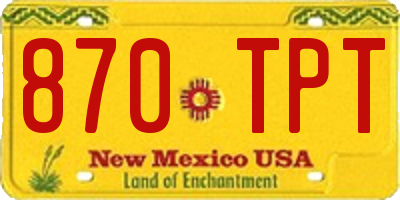 NM license plate 870TPT