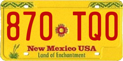 NM license plate 870TQO