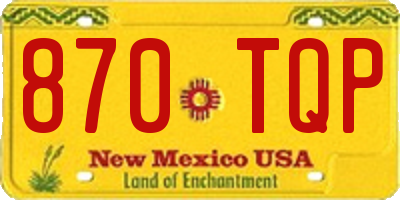 NM license plate 870TQP