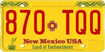 NM license plate 870TQQ