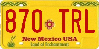NM license plate 870TRL