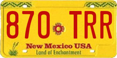 NM license plate 870TRR