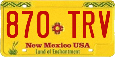 NM license plate 870TRV