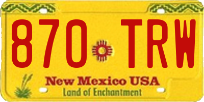 NM license plate 870TRW
