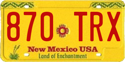 NM license plate 870TRX
