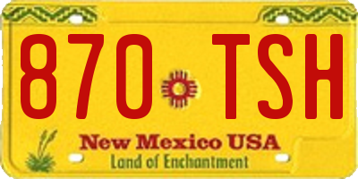 NM license plate 870TSH