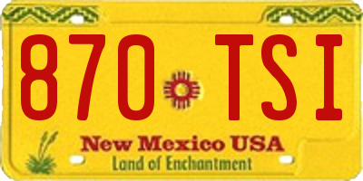 NM license plate 870TSI