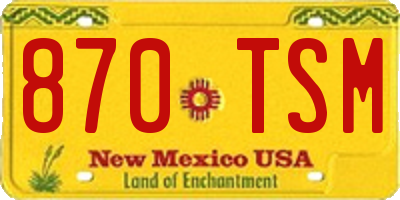 NM license plate 870TSM