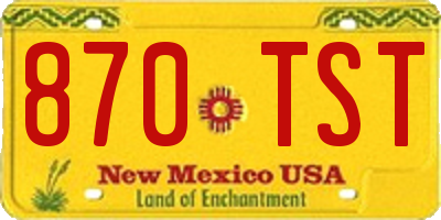 NM license plate 870TST