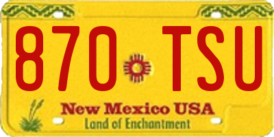 NM license plate 870TSU