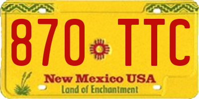 NM license plate 870TTC