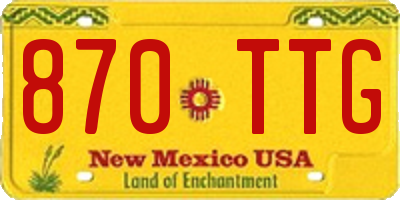 NM license plate 870TTG