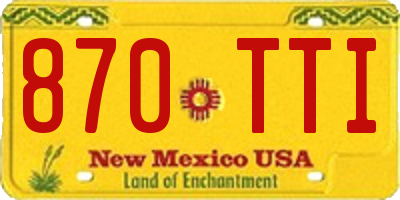 NM license plate 870TTI